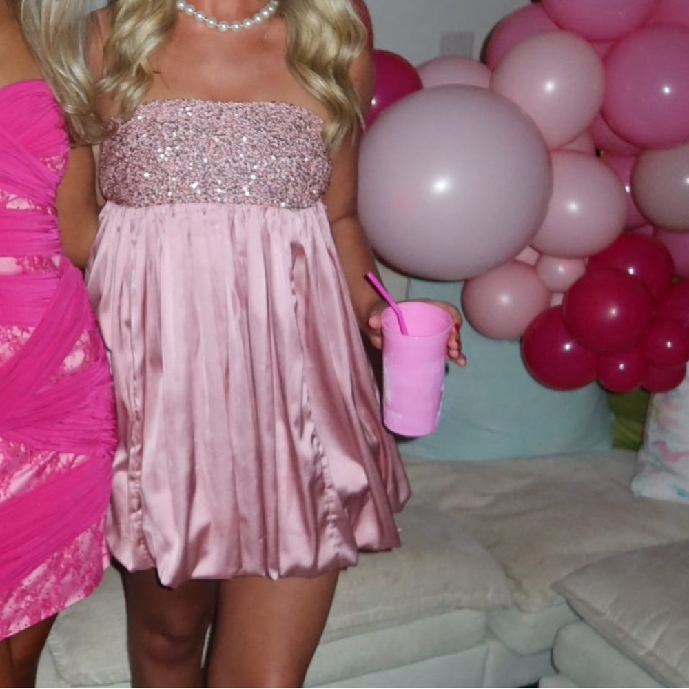 Pink mini dress
